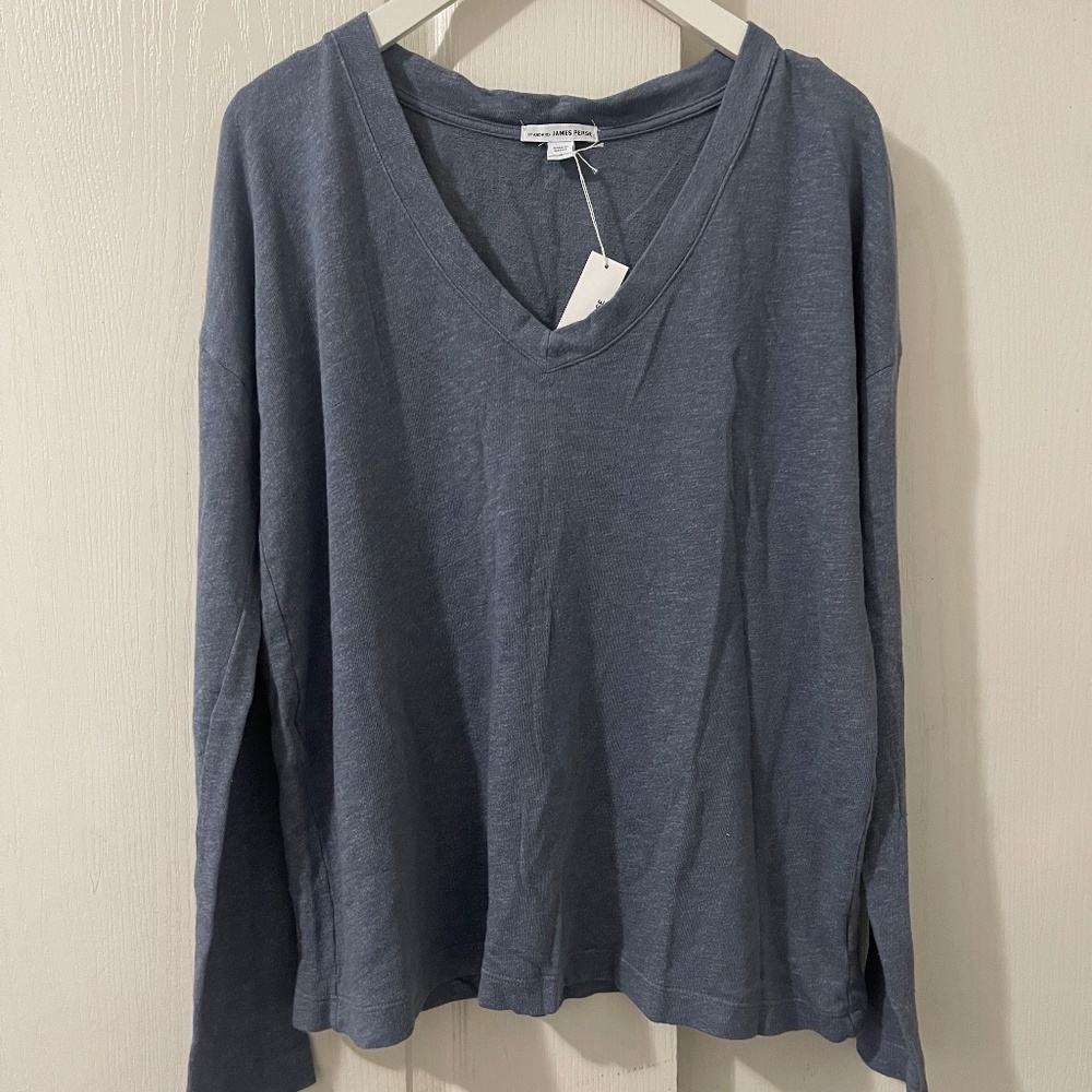 NWT James Perse V-Neck Long Sleeve Top